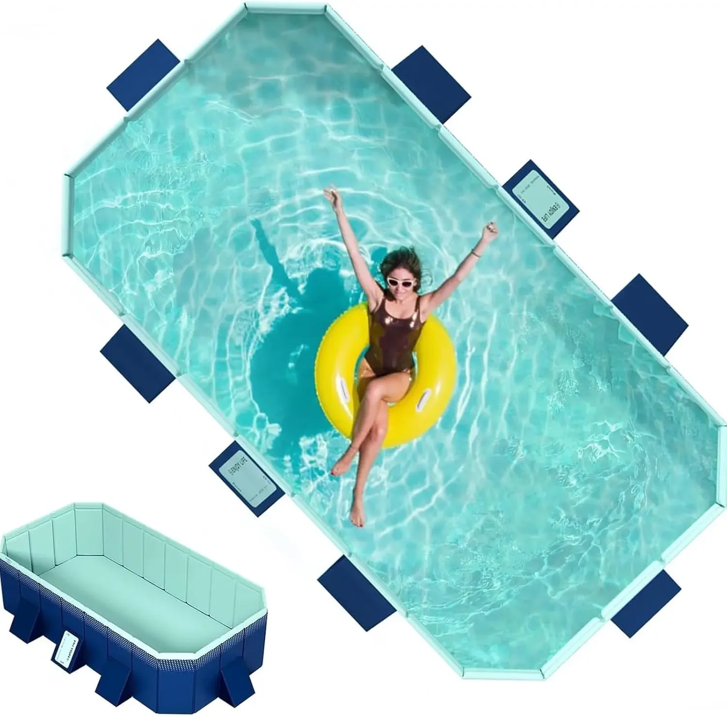 

Collapsible Pet Pool Hard Plastic Non Slip Kiddie Tub Outdoor Backyard Kids Dogs