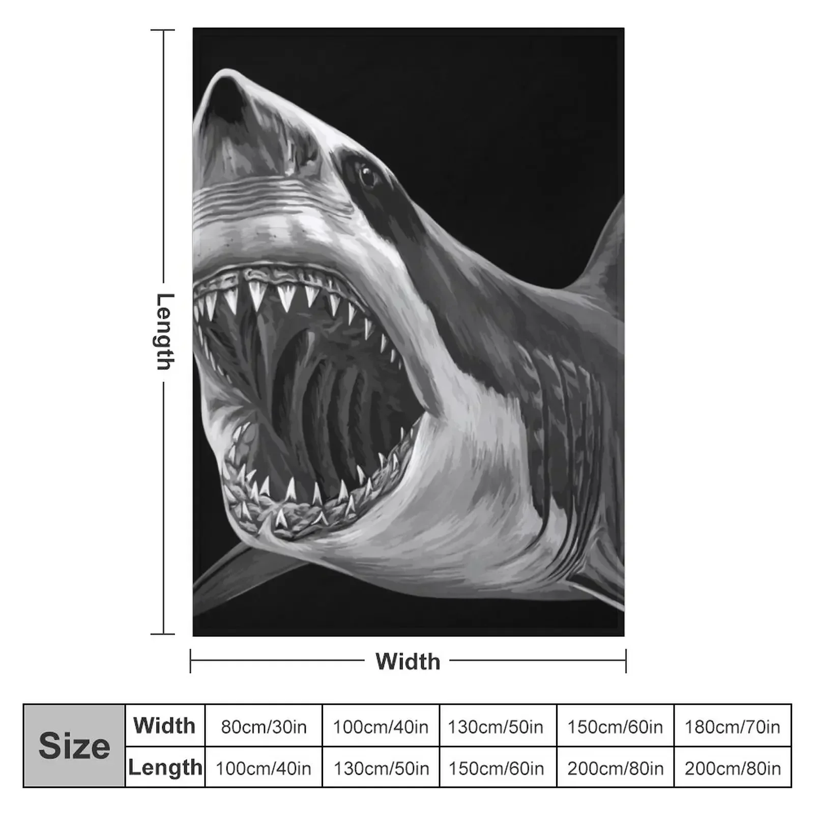 Great White Shark Throw Blanket Multi-Purpose sofa bed Shaggy Sofa Blankets