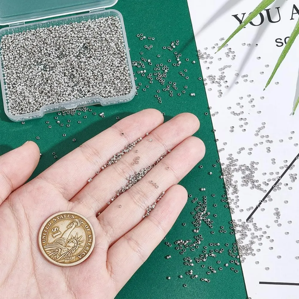 5000 قطعة تجعيد الخرز المستديرة 1.5 مللي متر خزر عازل 0.5 مللي متر ثقب صغير الخرز سوار ذاتي الصنع تجعيد الخرز الخرز المعدني