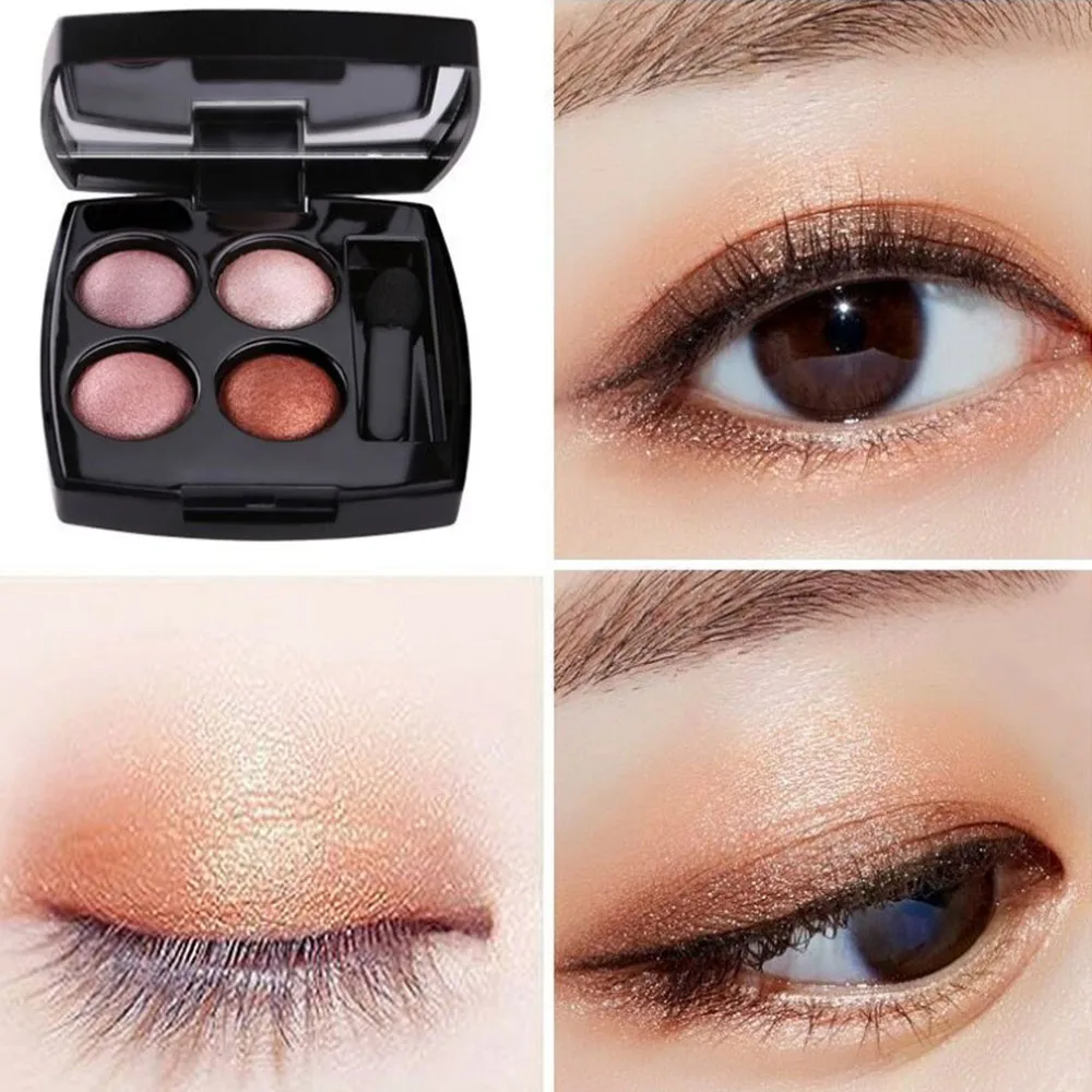 Eyeshadow Pearl Light 4 Color Eye Shadow Plate Earth Color Peach Blossom Makeup Multi-color Eye Shadow Set for Women