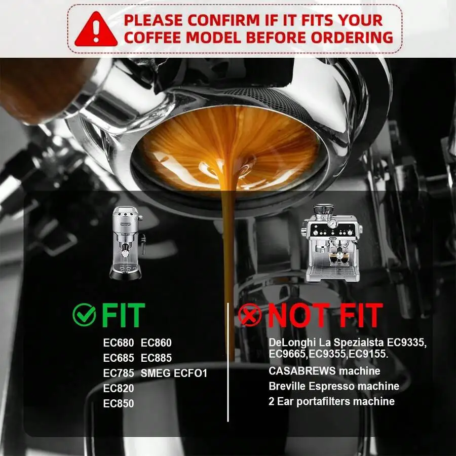 51mm bottomless filter handle, measuring cup funnel, tamping screen and storage box set, 3 ears, professional espresso filter handle