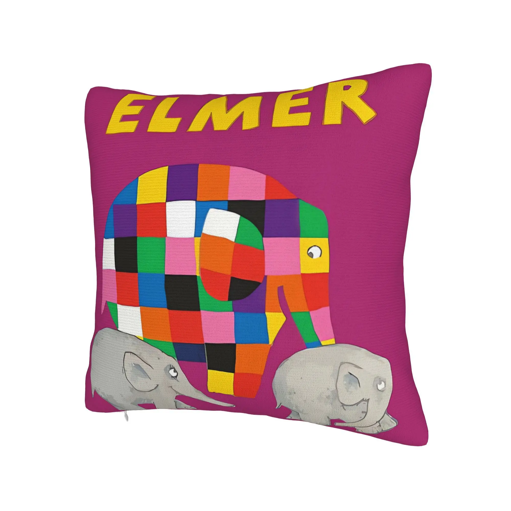 1pc Multi-Size Optional Pillowcase Without Insert, Elmer and the Elephant Themed Pillowcase - Reversible Sofa Bed Pillow Cover, Suitable for Room Decor, Machine Washable with Zipper Closure, Colorful Elmer Print Bedding