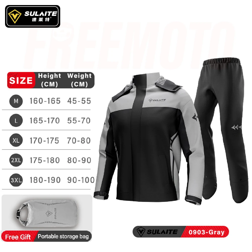 SULAITE regenpak Motorregenpak voor heren en dames Jassen en broeken Reflecterend waterdicht ademend regenpak