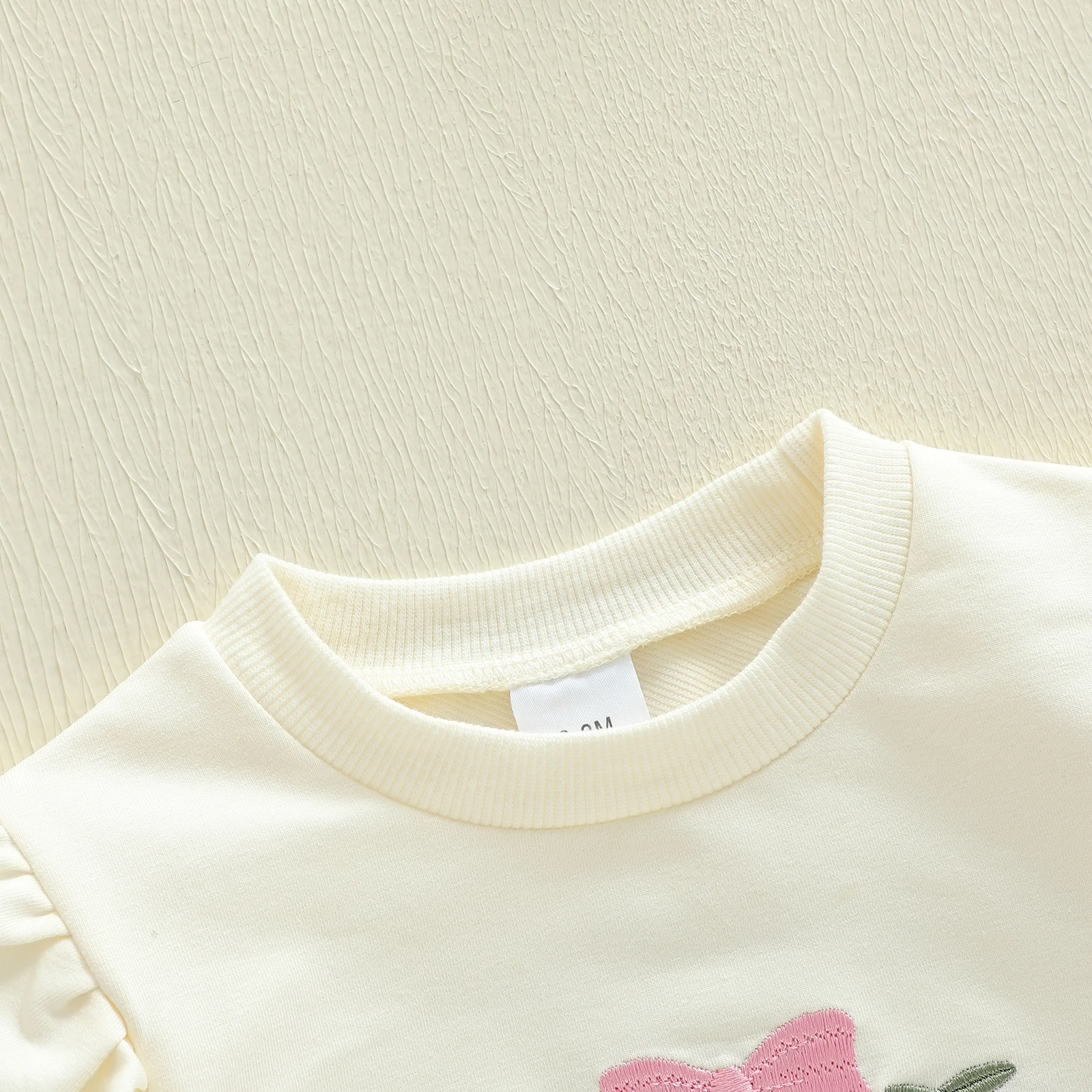 SUNSIOM طفلة الخريف رومبير عادية كم طويل س الرقبة رسالة التطريز البلوز رومبير