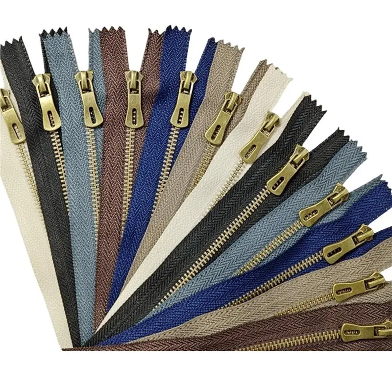 

Металлические неразъемные молнии A76X-Close-End, 12 шт., 3 цвета под старинную латунь, разноцветные, для сумок, кошельков, карманов, клатчей