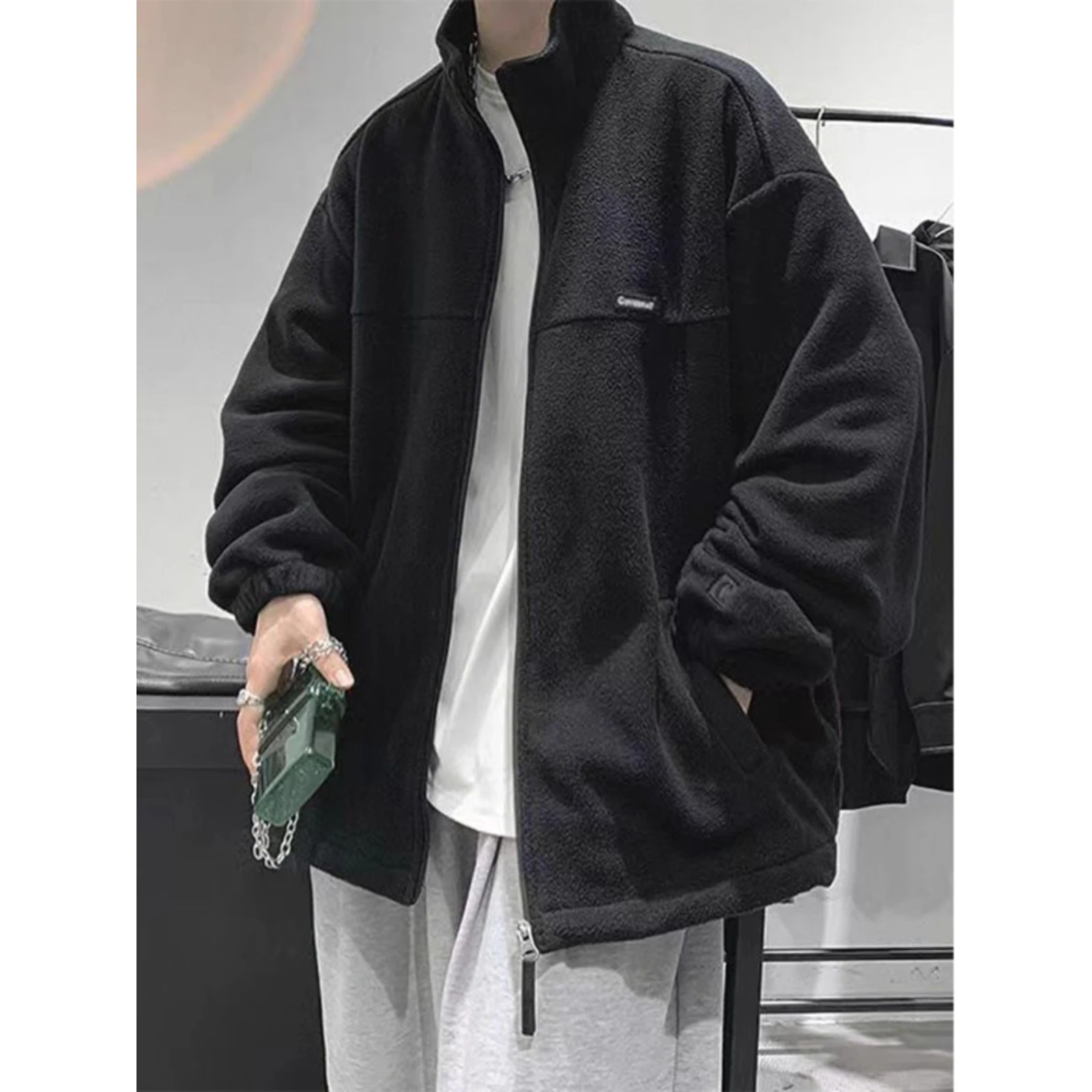 

Очень большая мужская куртка 300 Pou Hong Kong Sle Retro Fce Jaet, осень-зима, новая куртка с свободным воротником Ins Sle Polyest...