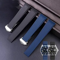 High quality Rubber Silicone Watch Strap 22mm For Tag Heuer CARRERA AQUARACER Series Watch Black Blue Watch strap accessories