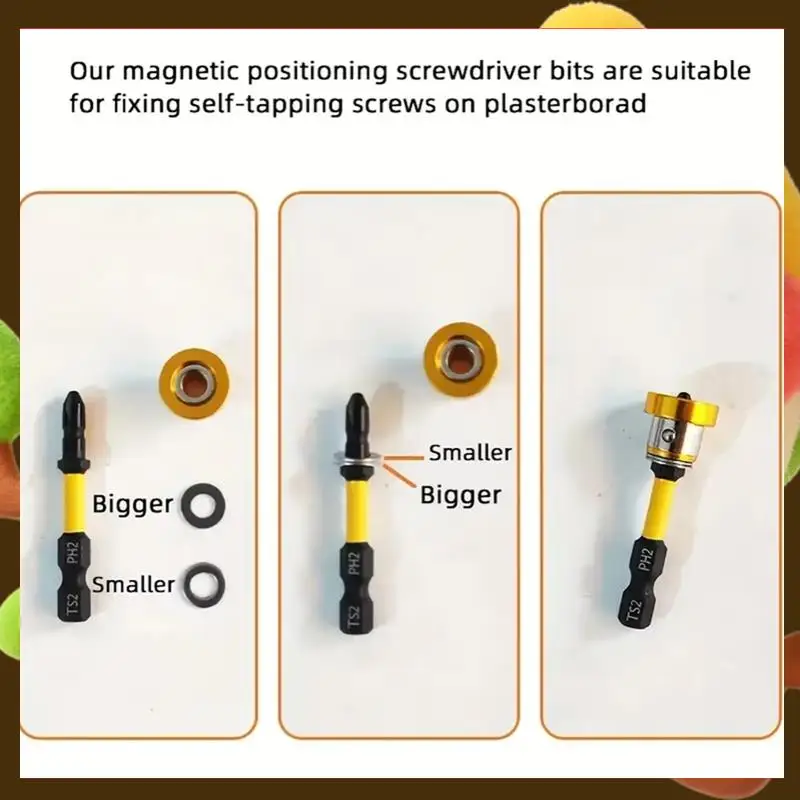 

5Pcs 50Mm Positioning Screwdriver Bits S2 Drywall Screw For Plasterboard Gypsum Locating Tools-Retail