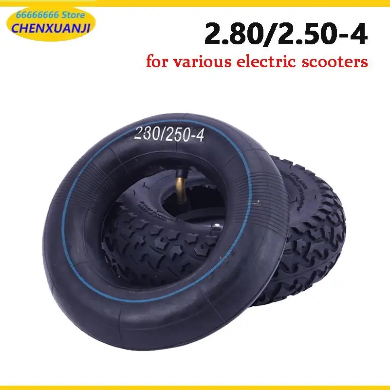 2.80/2.50-4 Tire Inner Tube Set Electric Scooter Balance Bicycle Handcart Wheel Inner Tube Inflatable Tire,Non slip Rubber Tire