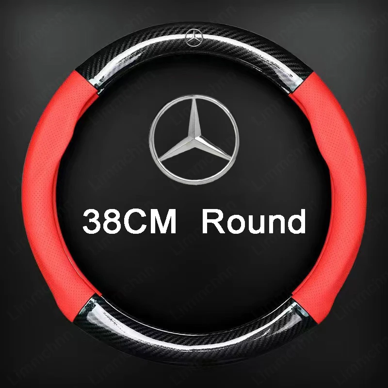 

For Mercedes Benz AMG W203 W206 W220 W205 W211 W212 W201 W210 W108 GLC GLK Car Steering Wheel Cover Car Decoration Accessories