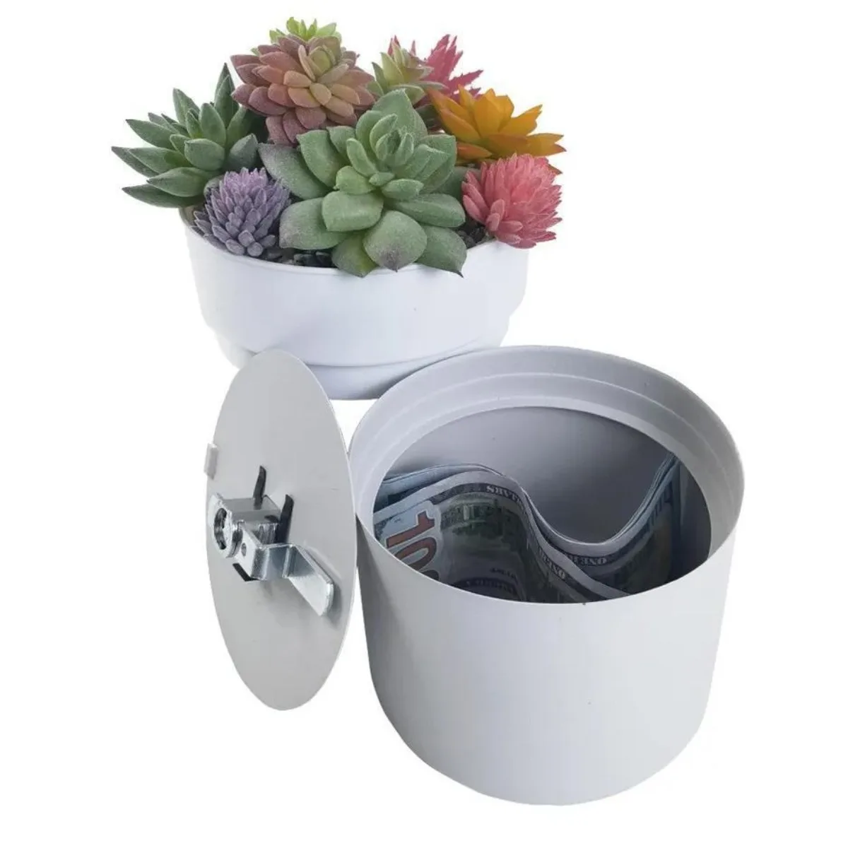 Flowerpot Storage Tank Creative Iron Box with Lock Insurance Password Storage Box Mini Money Storage Organizer Hide Money