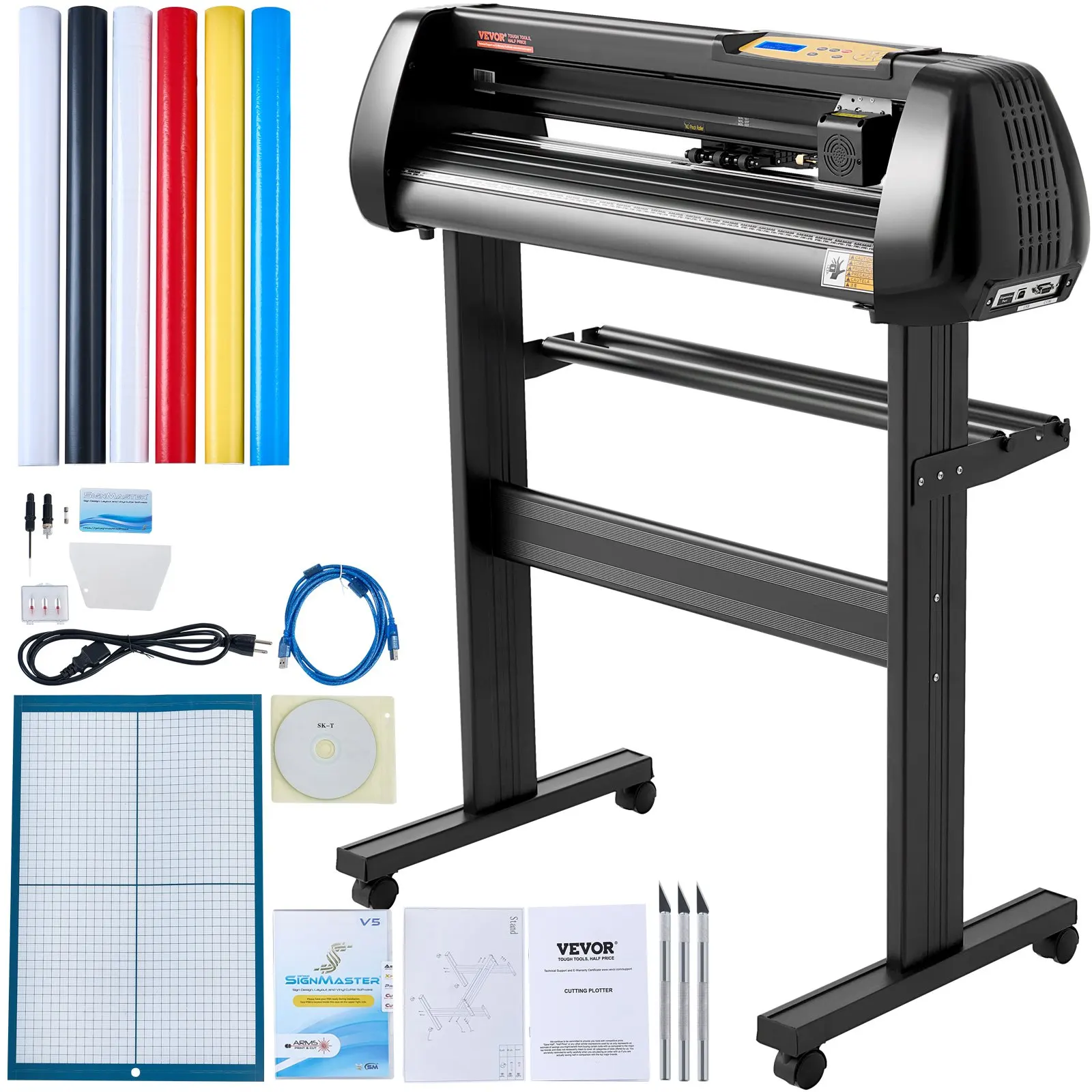 

Vinyl Cutter Machine, Upgraded 28 Inch Paper Feed Cutting Plotter Bundle, Adjustable Force & Speed Vinyl Printer With Powerful