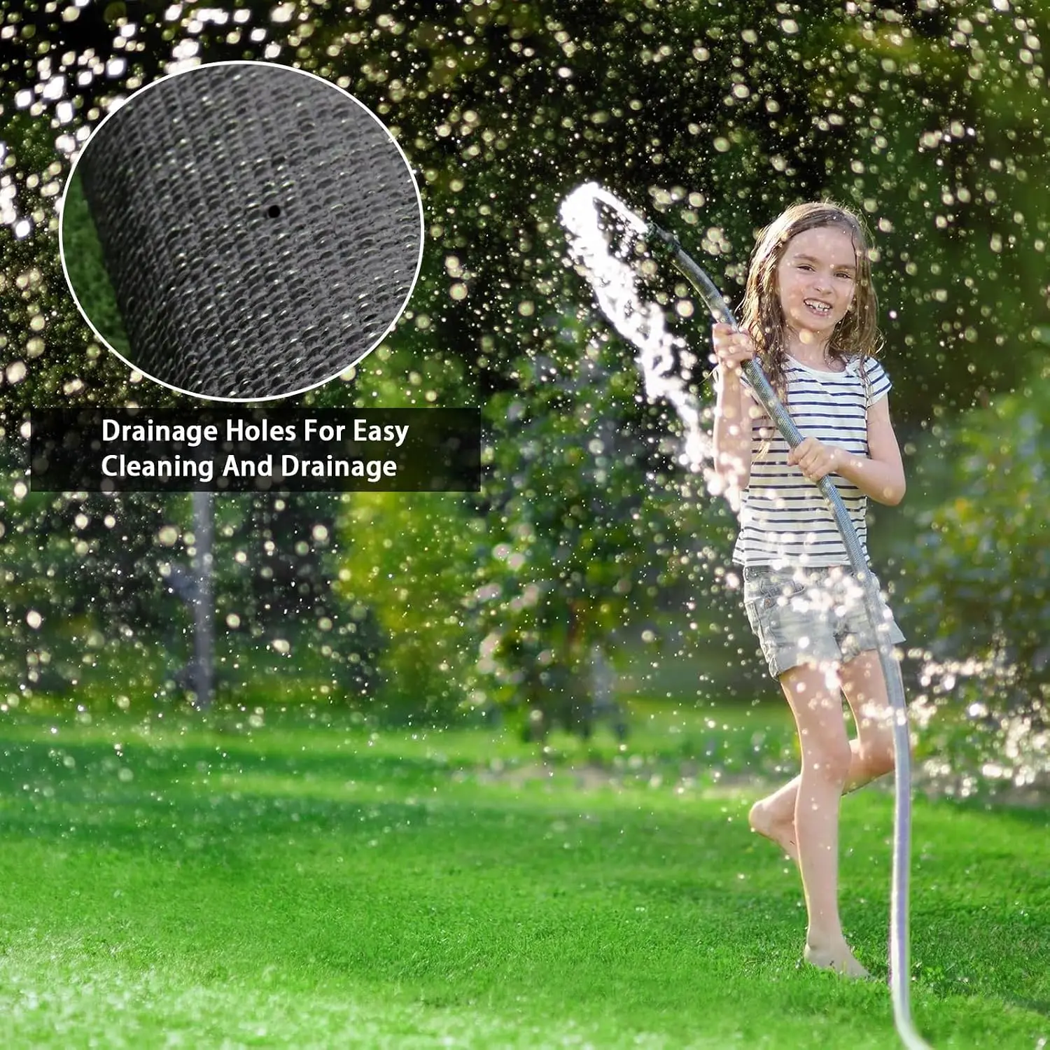 Fake Grass 11 x 17 ft, Green Artificial Tur Grass with Drainage, Customized
