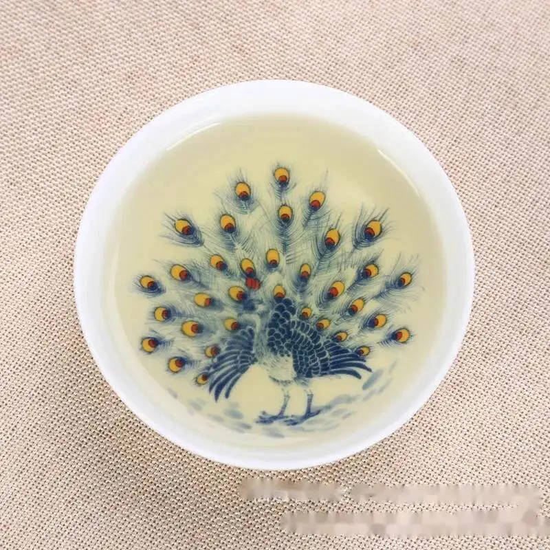 Imitation Porcelain Tea Cup Ceramic Teacup Thin Tire Blue and White Tea Cup Tasting Cup Master Керамическая чашка