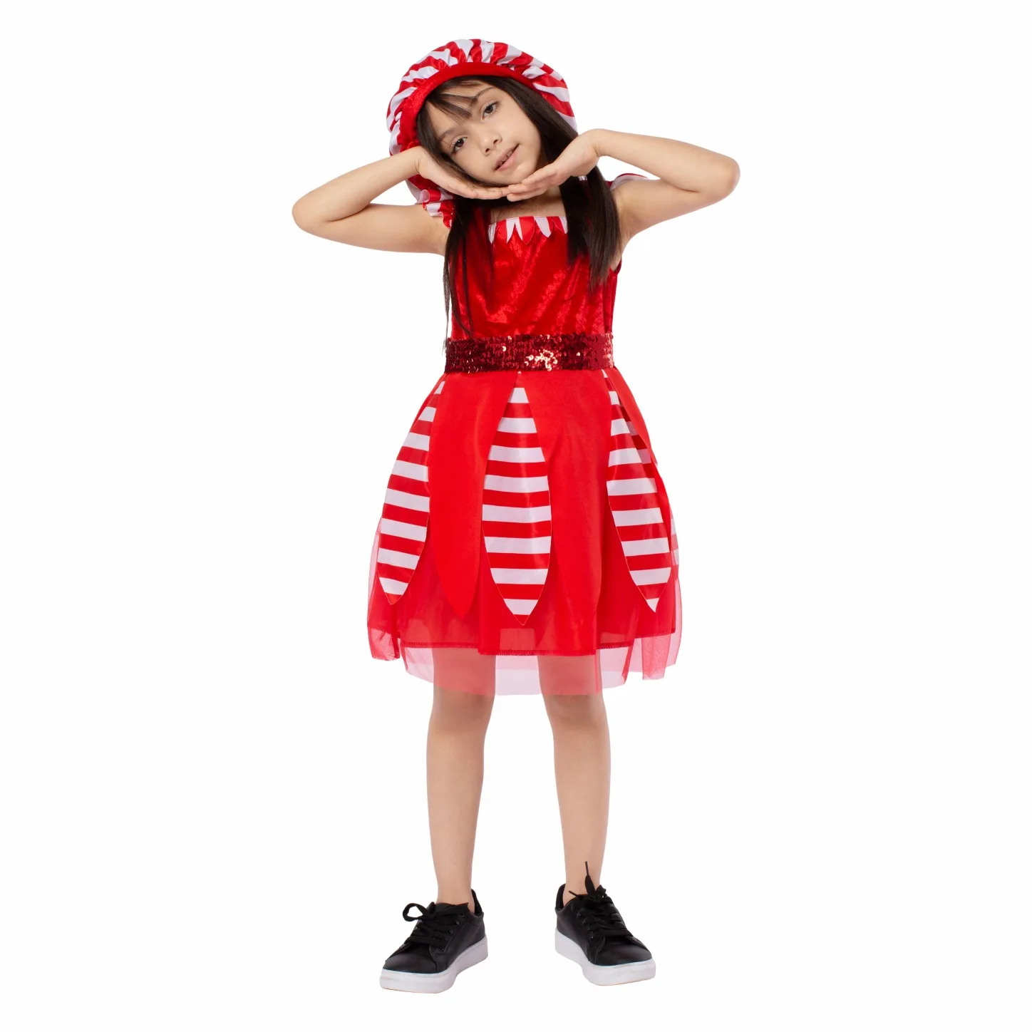 Costume da elfo di Natale per bambini Cosplay Bambini Ragazzi Ragazze Scuola Natale Carnevale Festa Performance Abito / Tuta + Cappello Abiti