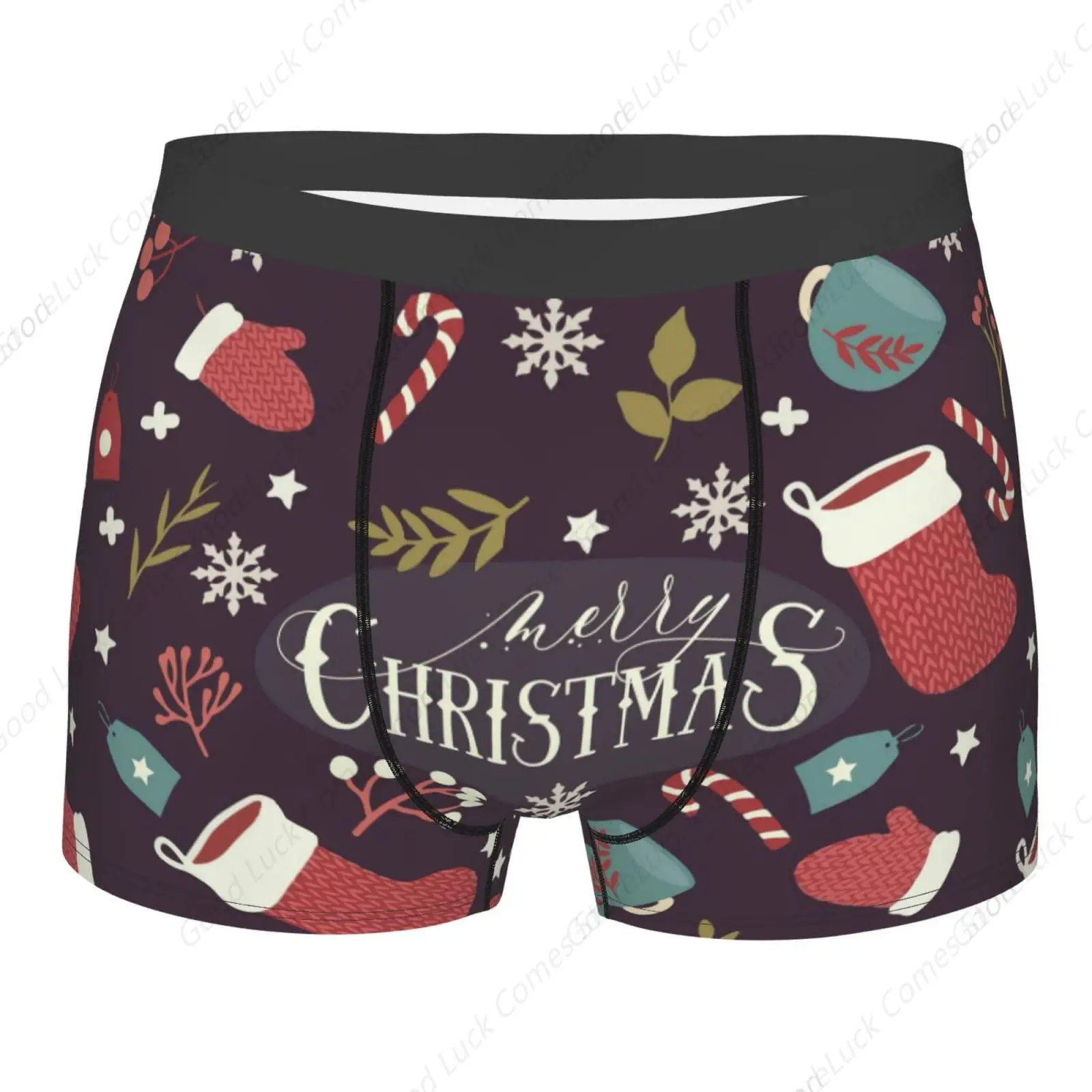 

Mens Boxer Briefs Breathable,Soft Lightweight Stretch Merry Christmas Boxer Briefs Underwear For Men S