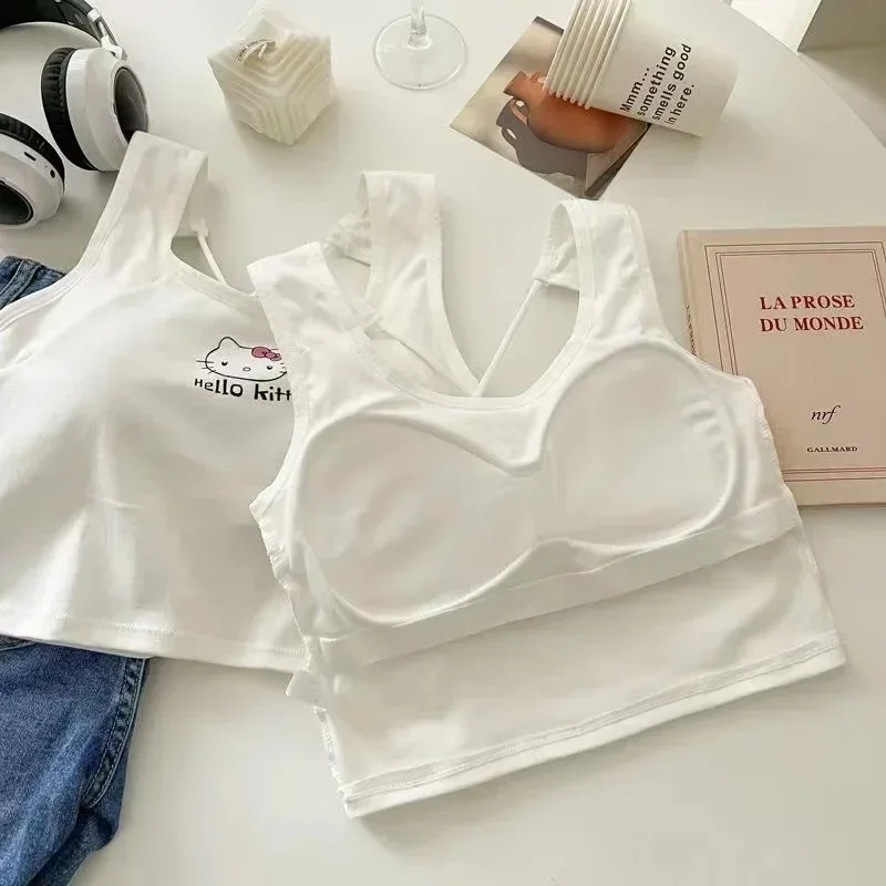 Sanrio Hello Kitty Camisole for Women Fashion Tank Tops Cute Sexy Crop Tops Casual Female Sling Top Sleeveless T-shirt Underwear - view 3