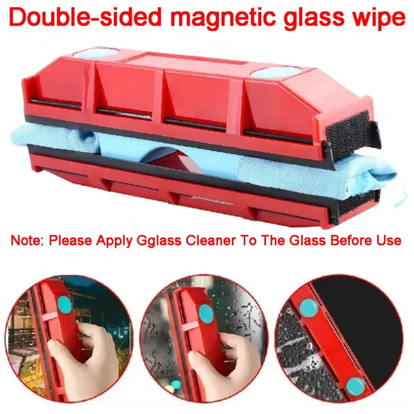 

Magnetic Window Cleaner Double Sided Glass Brush 8-20mm High Rise Home Double Glazed Window Artifact Cleaning Tool