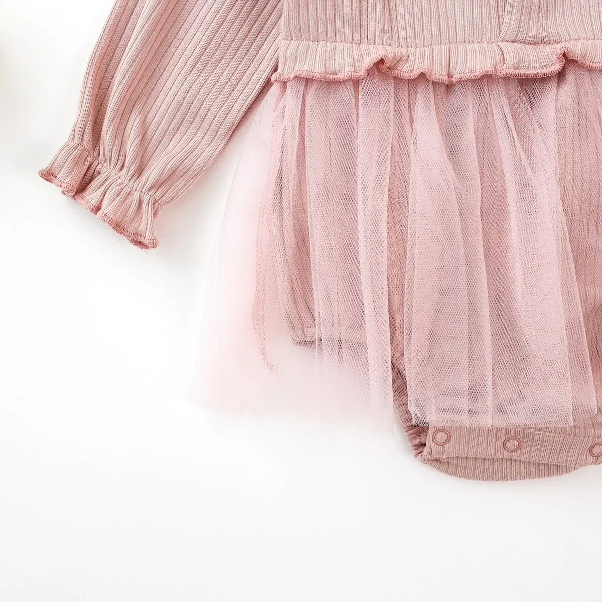 Niedliche, modische Herbst-Prinzessinnen-Langarm-Strampler für Kleinkinder und Mädchen – Detail 8