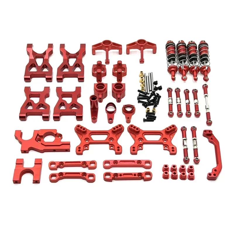 Metal Upgrade, Swing Arm, Pull Rod, Steering Cup, Shock Absorber, 13 Piece Kit, For WLtoys 1/10 104072 RC Car Parts