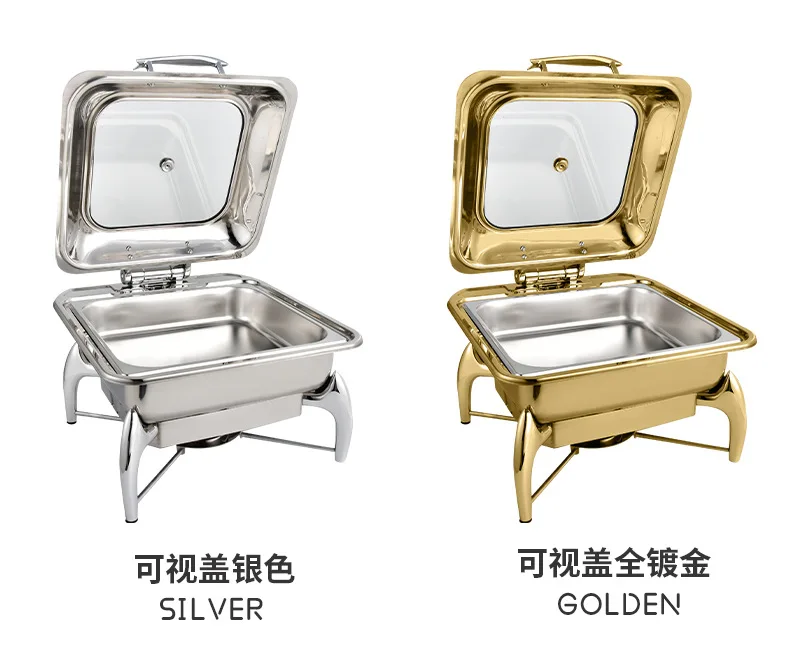

Cross-border stainless steel thickened buffet furnace hydraulic cover breakfast heating and insulation furnace commercial hotel