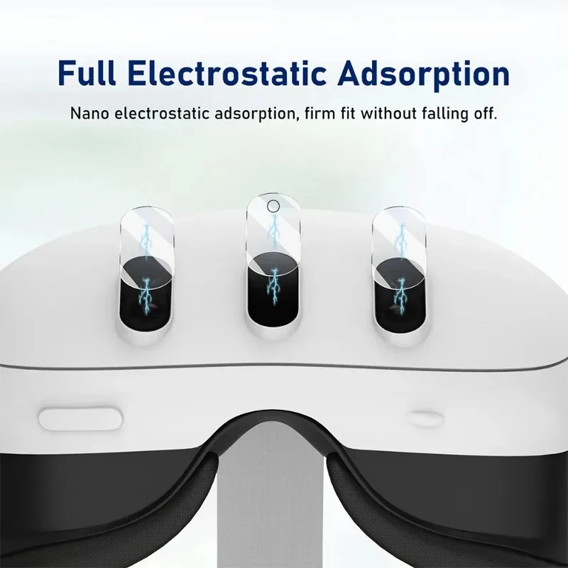 Tempered Glass Lens Films for Meta Quest 3 TPU Protective Hydrogel Film VR Headset Full Cover Screen Protector for Meta Quest 3