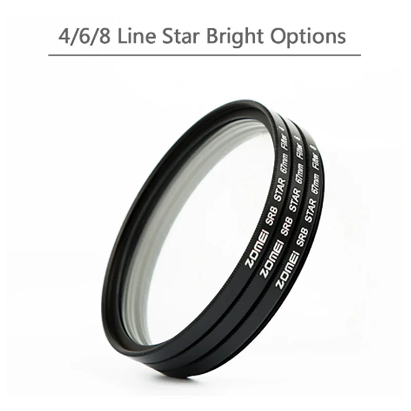 Zomei ستار تصفية 52 55 58 62 67 72 77 82 مللي متر ستار تأثير وميض لكانون نيكون سوني كاميرا عدسة خط تصفية 4 6 8 شعاع تصفية