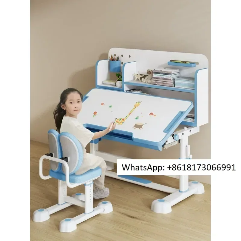 Children study desk Primary school students\' household simple students\' desks and chairs can be lifted to write