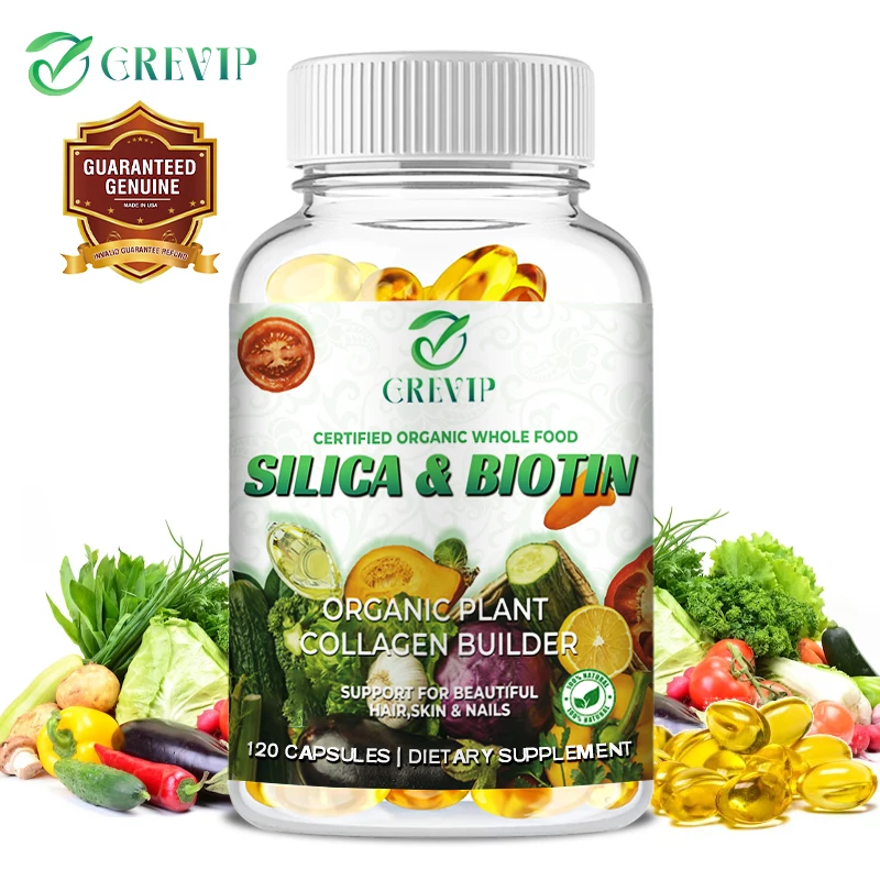 Silica and Biotin Supplement - Helps Enhance Healthy Hair, Skin, Nails - Non-GMO