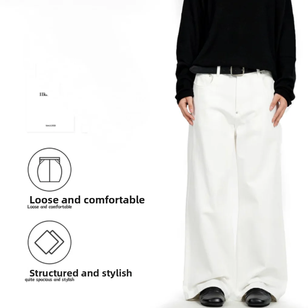 

Classic Straight Leg Jeans Men's Women's Cleanfit Slimming Trendy Vintage Casual Wide Leg Long Pants American Simple Sle