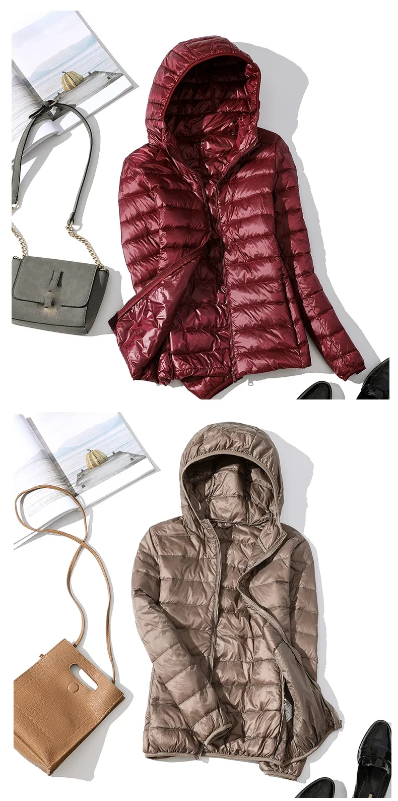 Ultra Light Down Jacket 2024 New Parkas Basic Winter Jackets Female Women Velvet Hooded Coats Autumn Down Jacket Womens Outwear