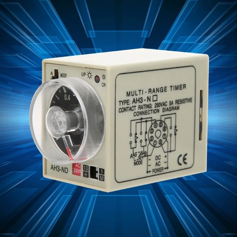 On Delay Time Relay Mini Multi Time Period Adjustable A B Double Mode AH3 ND AC220V