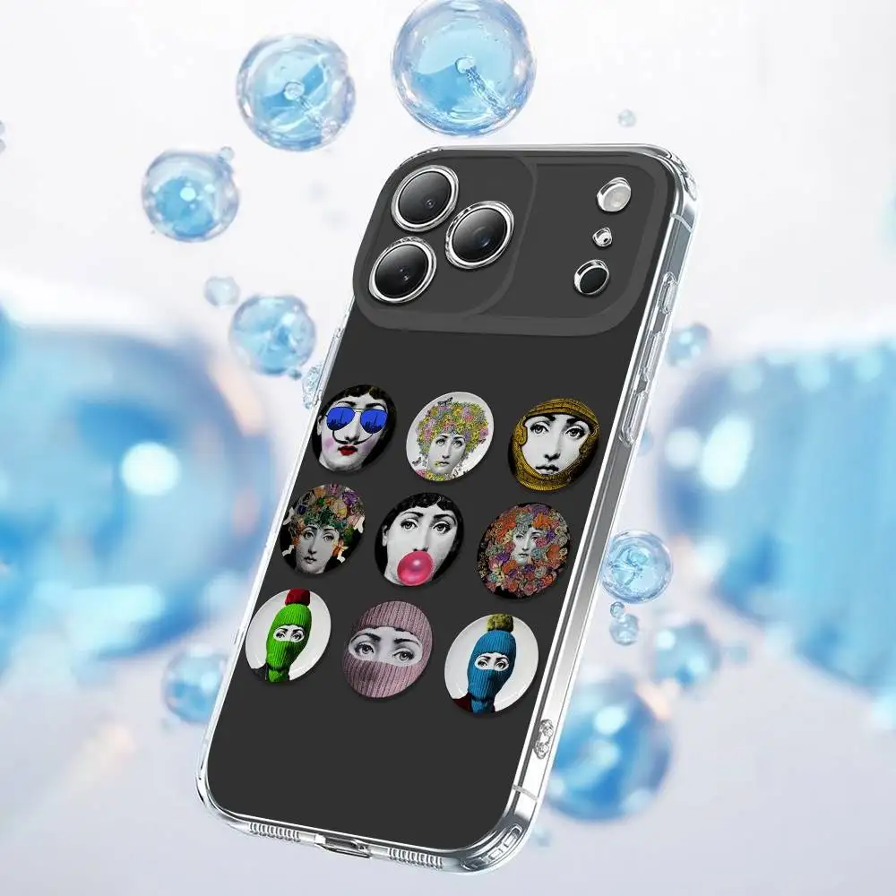 Чехол для телефона P-Piero Face Art F-FornasettiS для iPhone 17,16,15,14,13,12,11 Plus,Pro,Max,Plus,E,SE4,Air,Mini Transparent