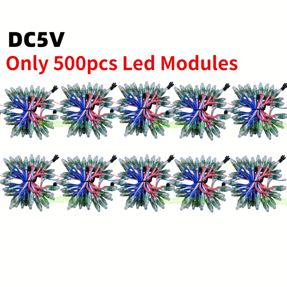 500pcs Engineering Style DC5V WS2811 12MM Full Color LED Modules Addressable High Quality Point Lamp IP68 Or T1000s 5V70A Kits