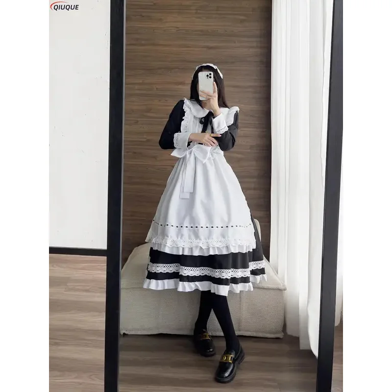 Donne nero bianco cameriera vestito grembiule ragazze Lolita abiti da uomo Cafe costume cosplay costume cacama s-5xl