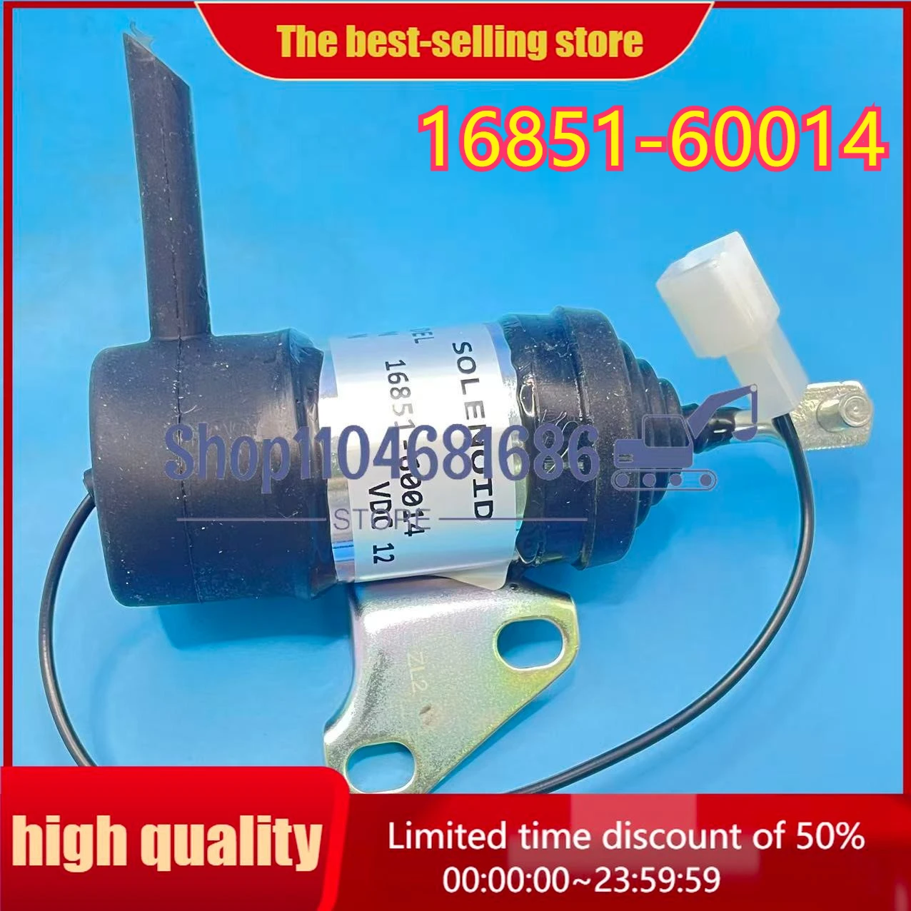 

16851-60014 16851-60012 High Quality Stop Solenoid Valve 12V for Kubota BX1800D BX1830D Tractor D722 Engine 16851-60014