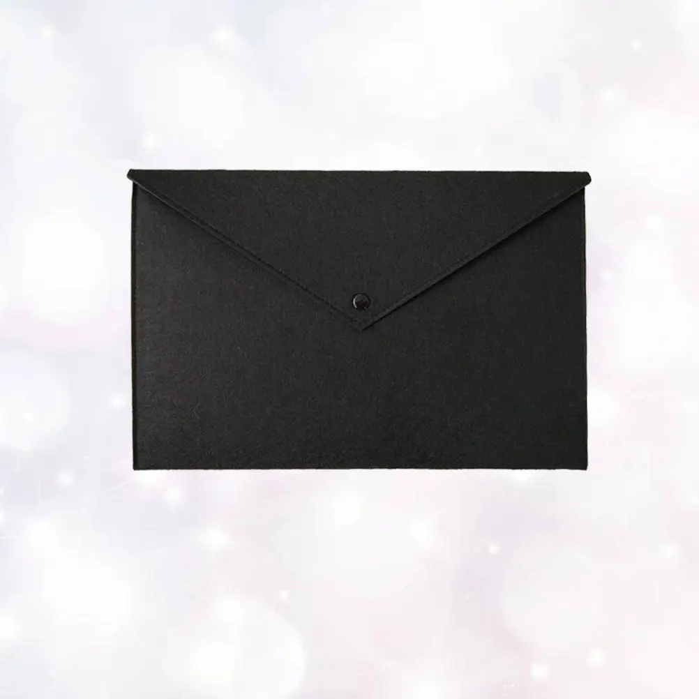 

A4 Size Felt File Folder Button Closure Comfortable Touch Tear-Proof Document Organizer for Office School Home Use