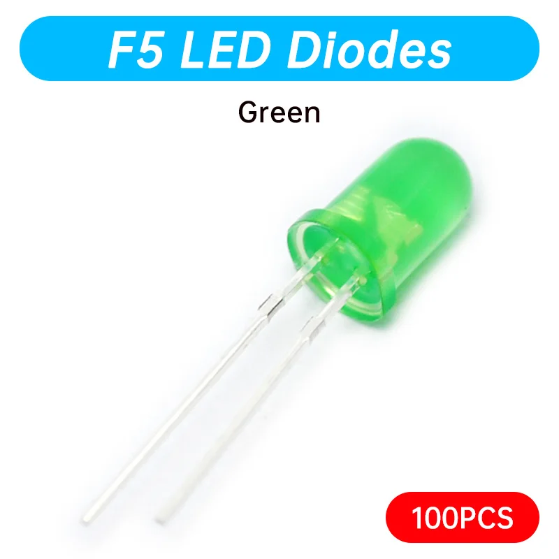 100 pcs/lot F5 LED Diode 5MM Assorted Kit White Green Red Blue Yellow Orange Pink Purple Warm White DIY Kit Light Emitting Diode