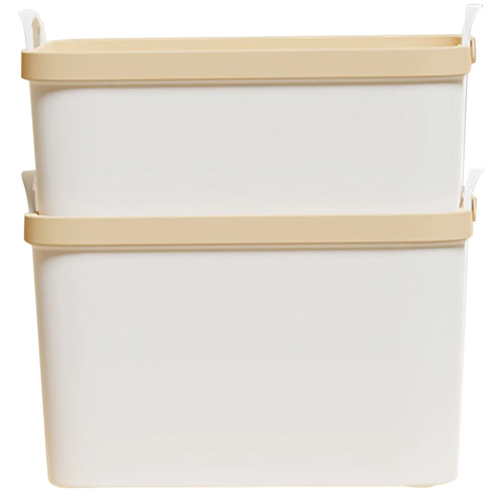 

2Pcs Portable Desktop Organizer Storage Box Crisp White Base Multi Functional Storage Container for Office Home Bedroom