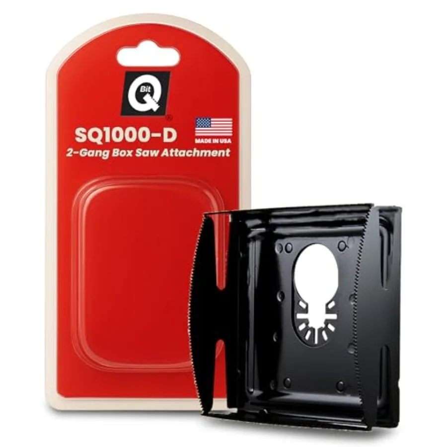 

Qbit Oscillating Multi-Tool Blade for 2-Gang Outlet Box Cutouts Stainless Steel Cutter Safe Drywall Outlet Cutter with 360° Uni