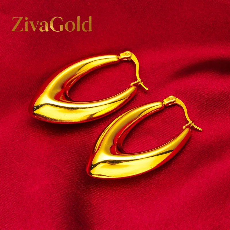 

Серьги ZivaGold из 24-каратного золота с бриллиантами, чистое золото AU999, ослепительное сияние, для повседневной носки, подчеркивают современную элегантность.