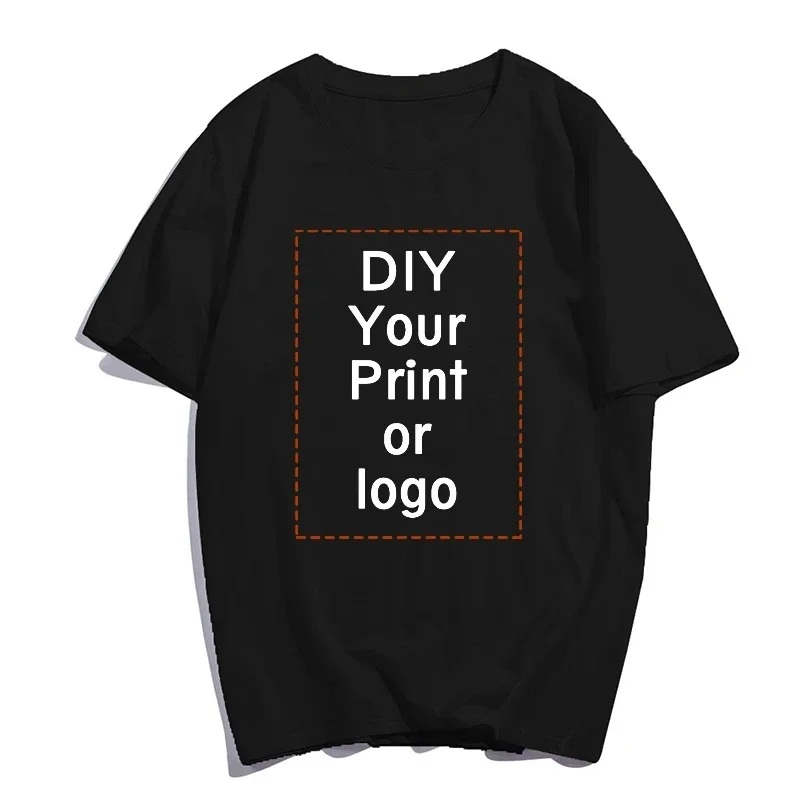 100% Cotton Premium Gift Custom T Shirt Customized Tshirt Personalized Tee Shirt Diy Print Your Photo Brand Logo Text Men Women