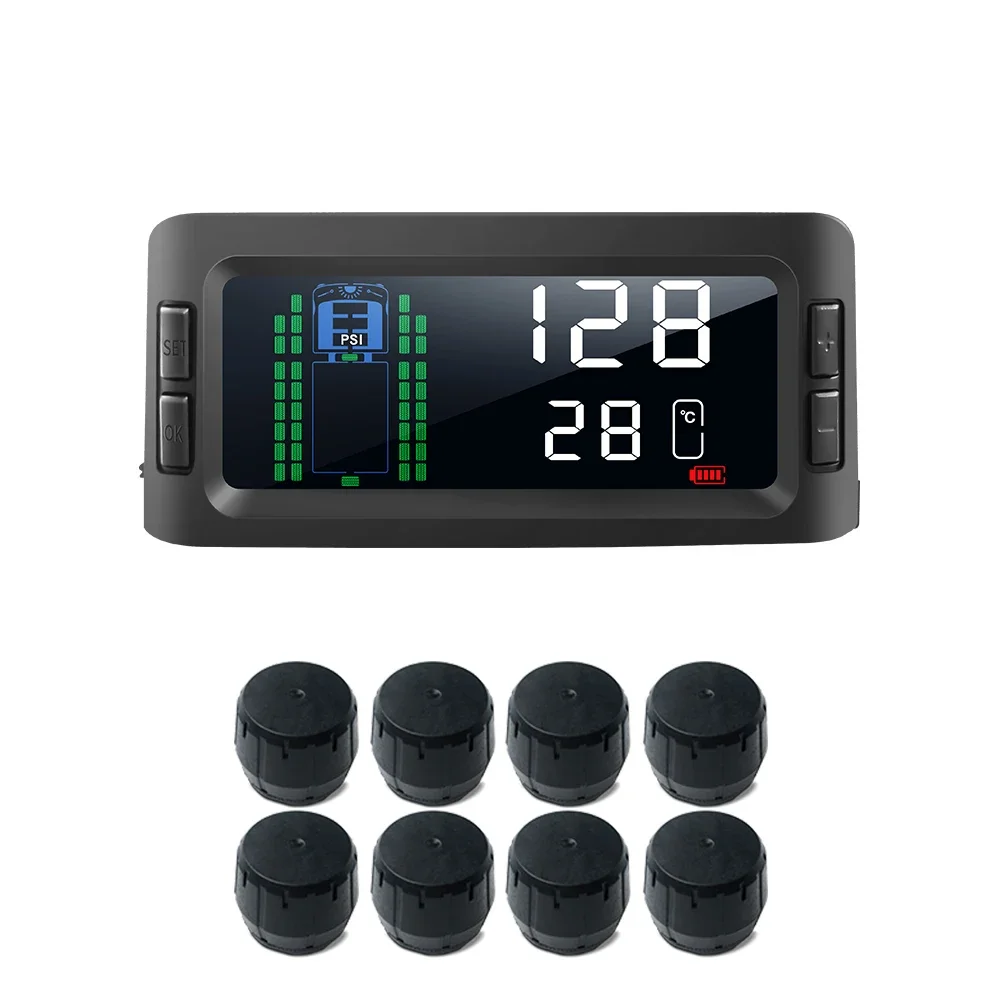 Factory Hot-Selling Digital Tire Gauges 6 10 18 PSI Wheels External 14 Truck Tire Pressure Monitoring System Sensor Trucks s