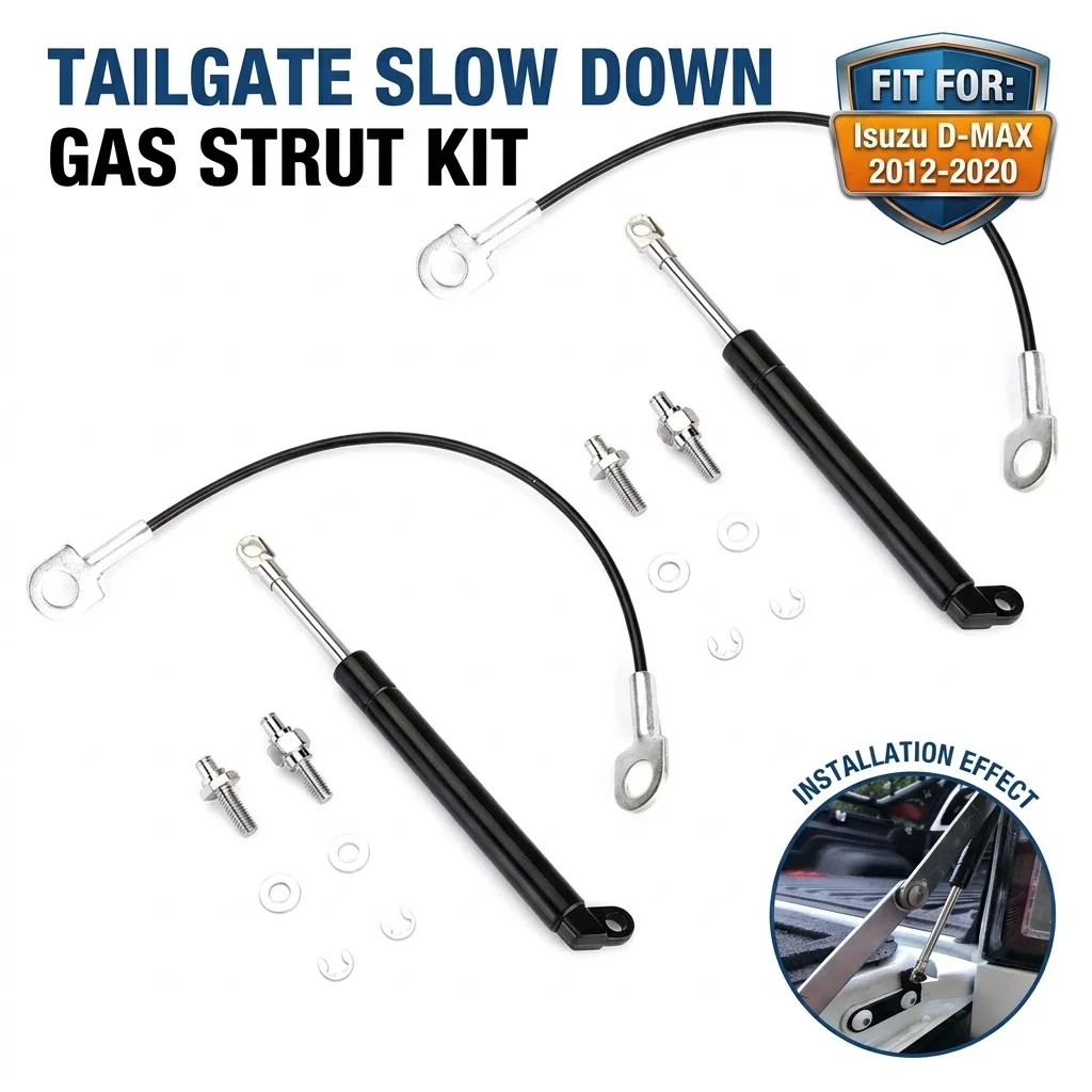 For Isuzu D-MAX 2012-2020 Rear Tailgate Slow Down Gas Strut Damper Buffer Lift Support Kit With Cable Wrench