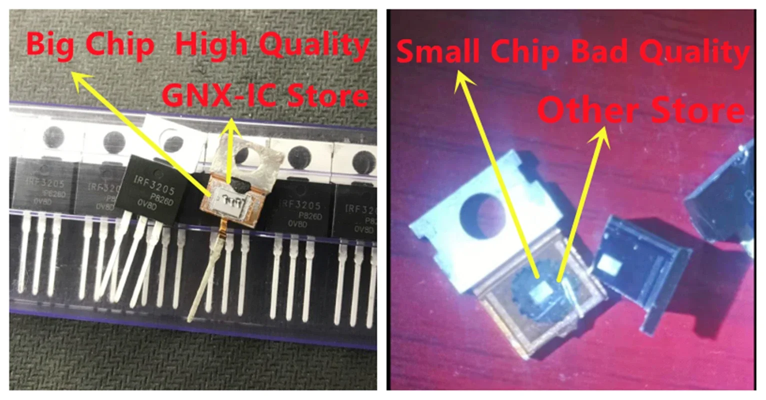 10 szt.-50 szt. 100% prawdziwy oryginalny nowy IRF3205 55V 110A 8mΩ 200W duży Chip importowany inwerter tranzystorów Mosfet IRF3205PBF 100 szt.