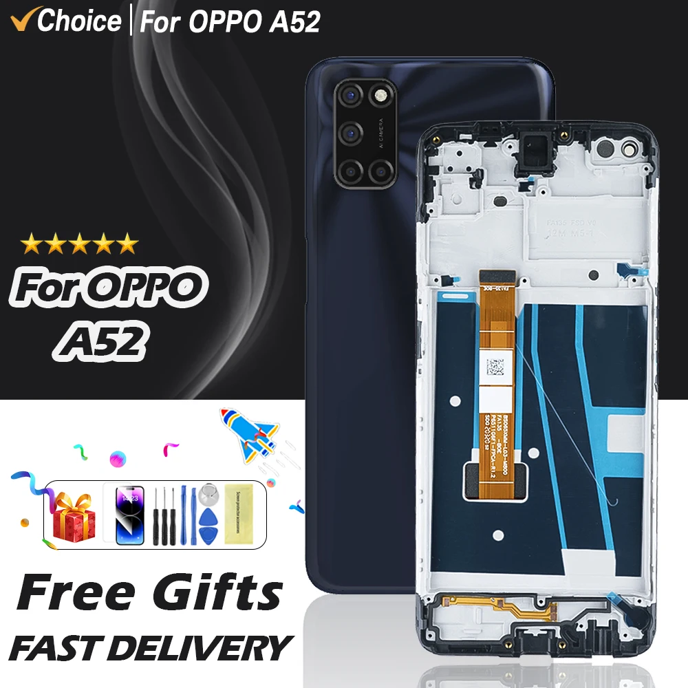 6.5''  For OPPO A52 PDAM10, CPH2069 LCD Display Touch Screen Digitizer Assembly Replacement For OPPO A52 LCD