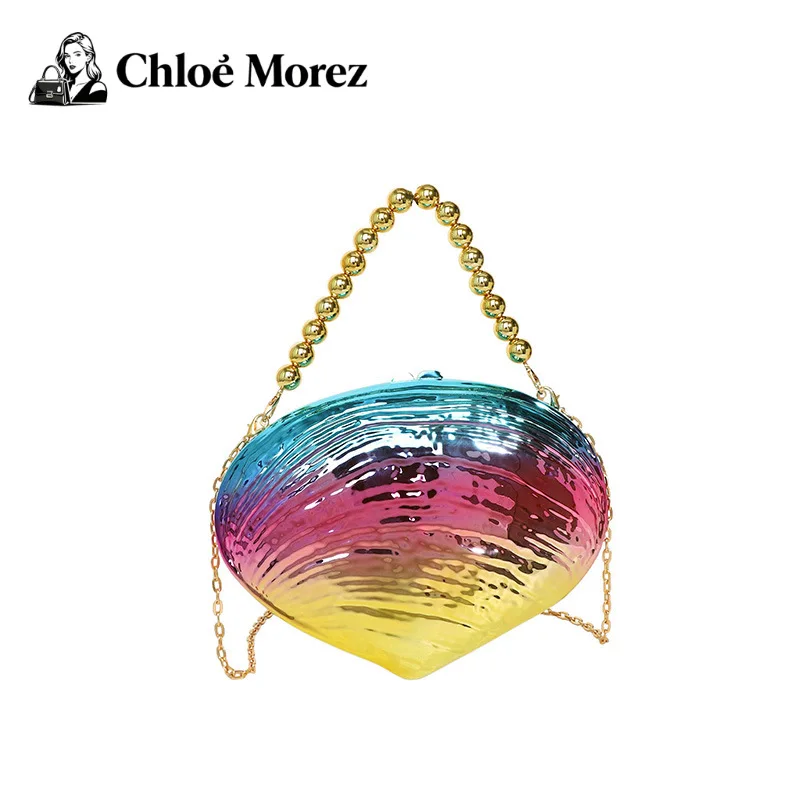 

Single shoulder crossbody bag, shaped acrylic shell bag, fashionable wedding banquet handbag