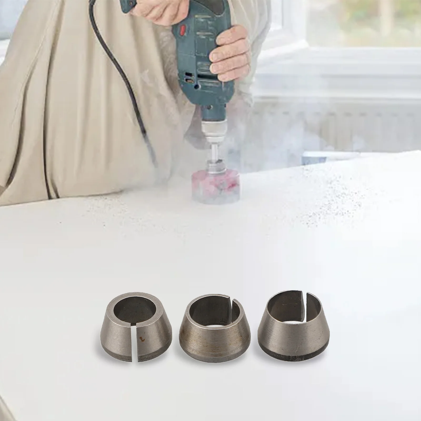 

6 шт. M17 адаптер цангового патрона с гайкой, разъемная втулка, преобразователи для цангового патрона, углеродистая сталь, деревообрабатывающие инструменты, аксессуары