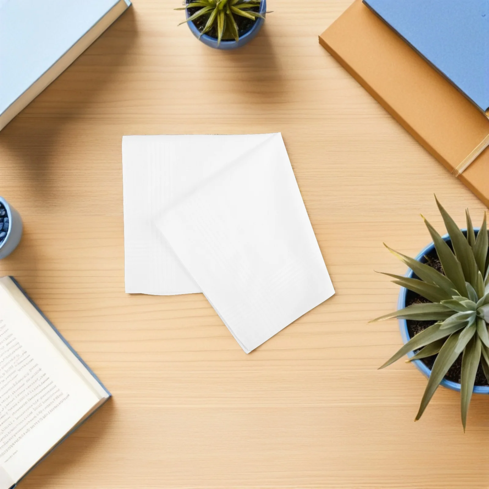 12pcs 남성용 손수건 40Cm 흰색 면 스트라이프 격자 무늬 패턴 비즈니스 정장 착용을위한 다목적 포켓 스퀘어 재사용 가능