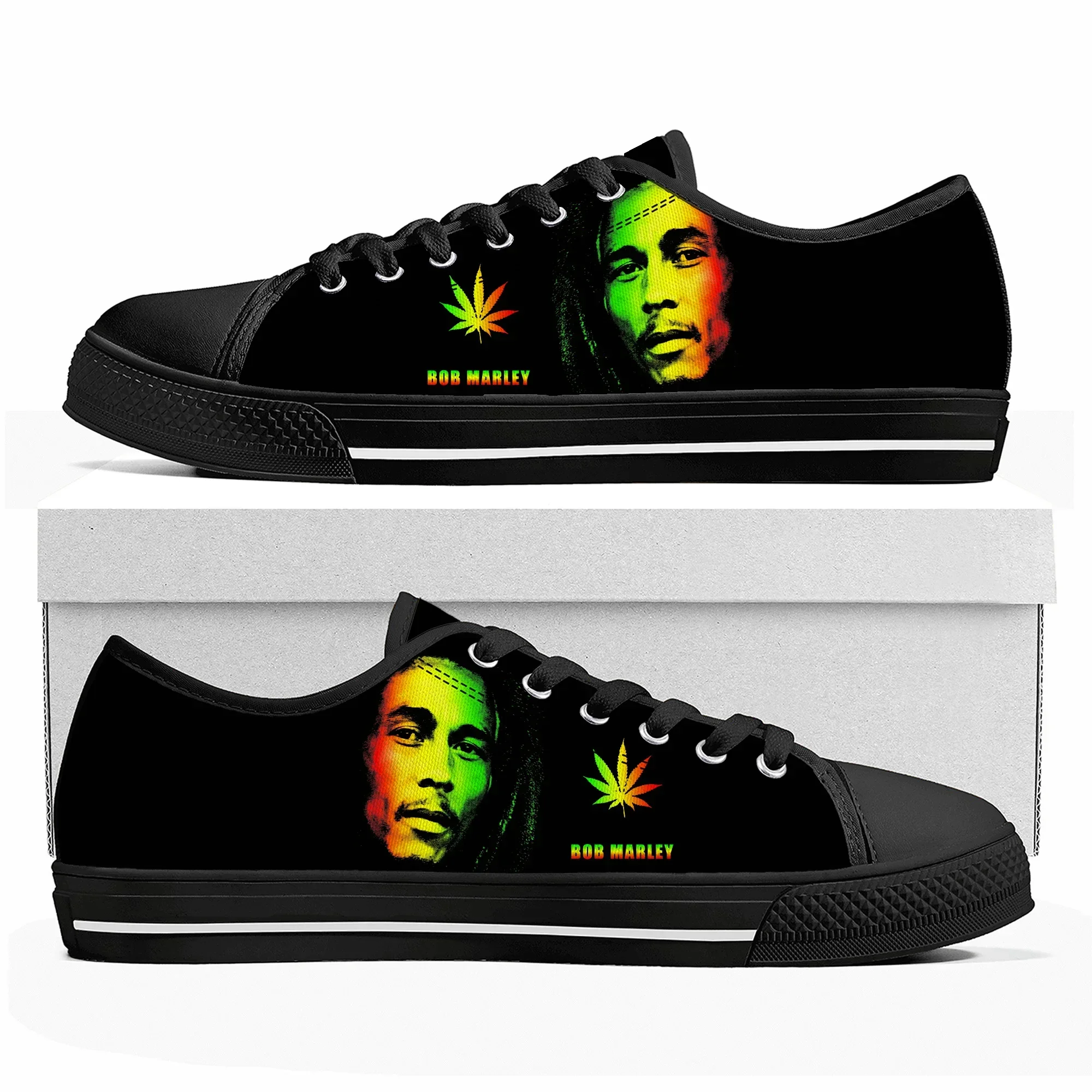 Bob Marley Reggae Rasta Low Top hochwertige Turnschuhe Herren Damen Teenager Leinwand Sneaker Sänger lässig Paar Schuhe benutzer definierte Schuh